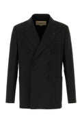 Valentino Garavani Double-Breasted Virgin Wool Blazer — Black