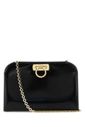 Ferragamo Gold-Plated Hardware Clutch — Black