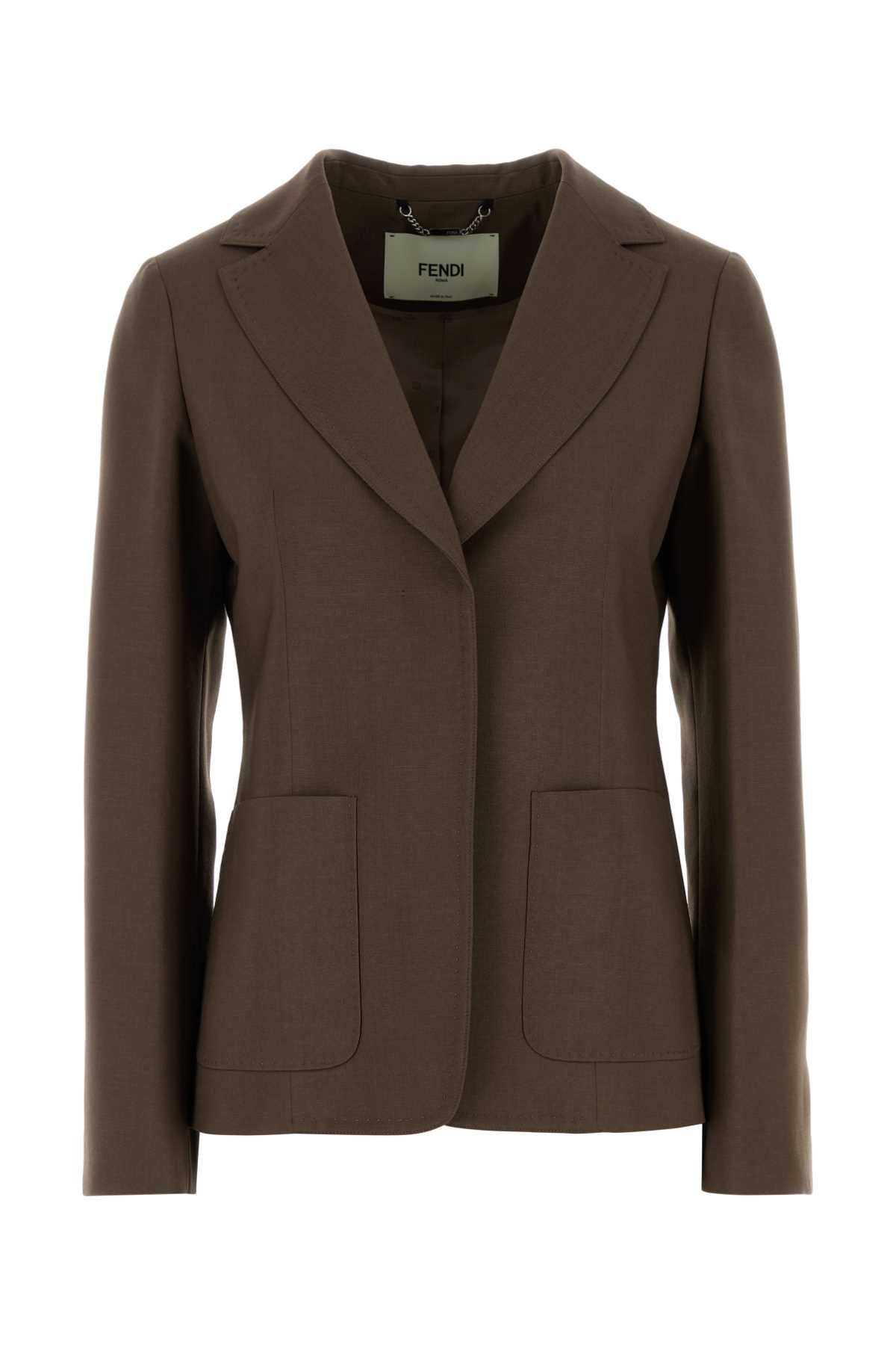 Fendi Single Blazer — Brown