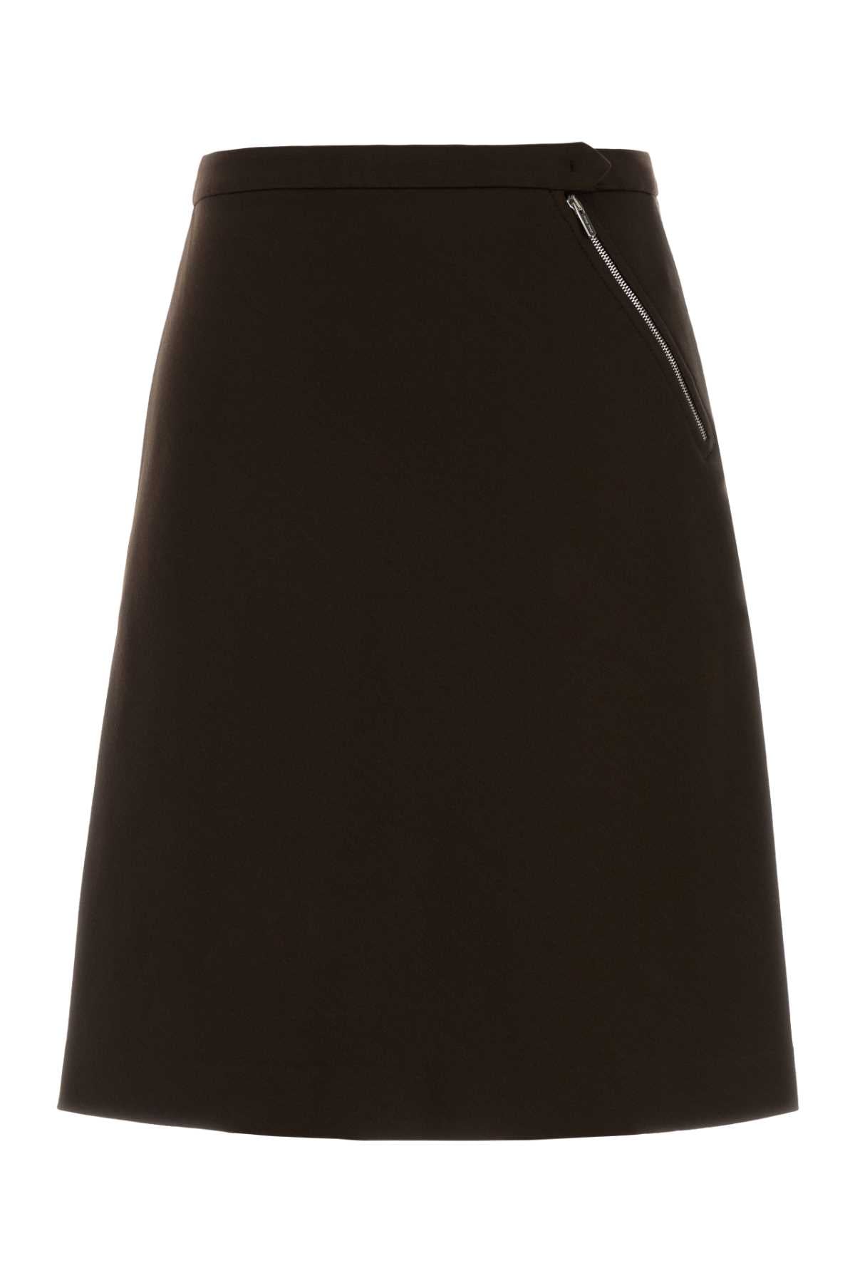 Miu Miu A-Line Viscose Skirt — Brown