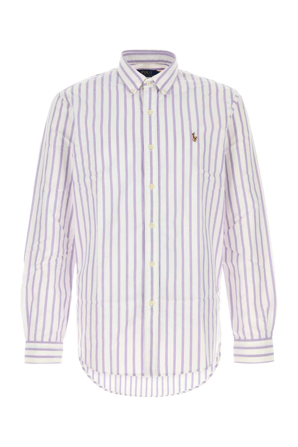 Polo Ralph Lauren Striped Oxford Shirt — Purple