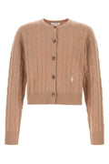 Sporty & Rich Cableknit Cardigan — Camel