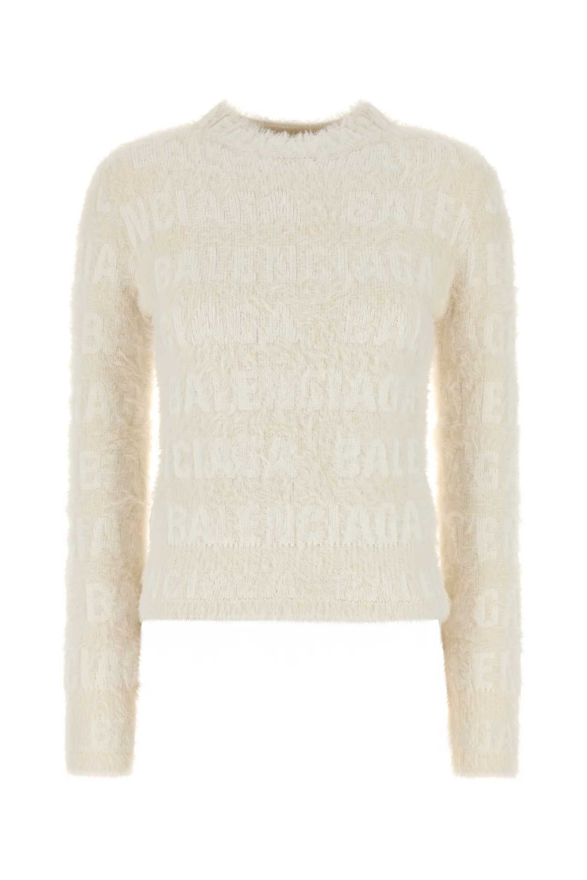 Balenciaga Fitted Sweater — White