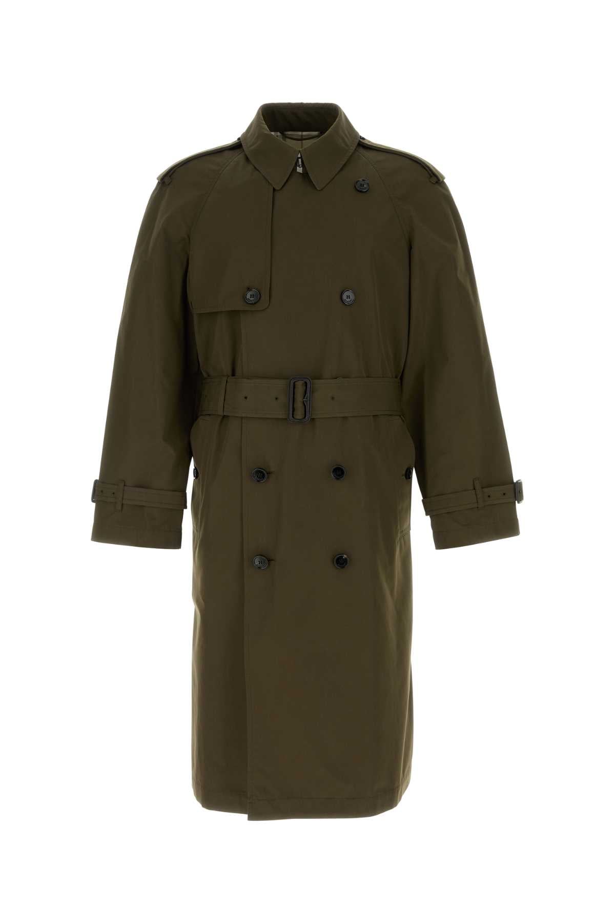 Burberry Cotton Trench Coat — Green