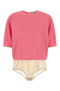 Fendi Viscose-Nylon Crew-Neck T-shirt — Pink