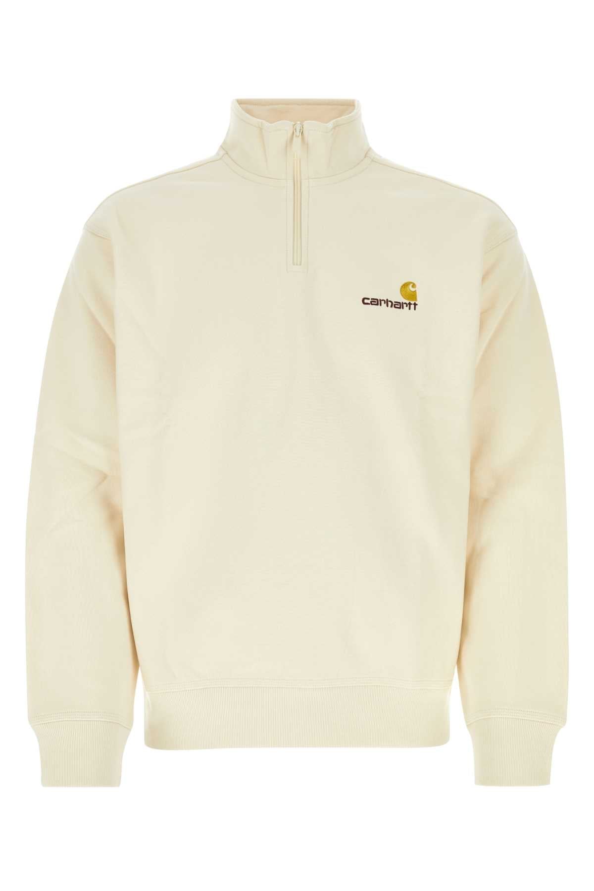 Carhartt Wip Half-Zip Cotton Blend Sweatshirt — Beige