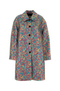 Dries Van Noten Floral Jacquard Coat — Turquoise