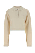 Prada Cotton Piquet Polo Shirt — Beige