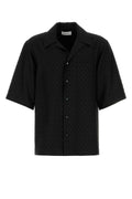 Alexander McQueen Viscose Blend Camp Collar Shirt — Black