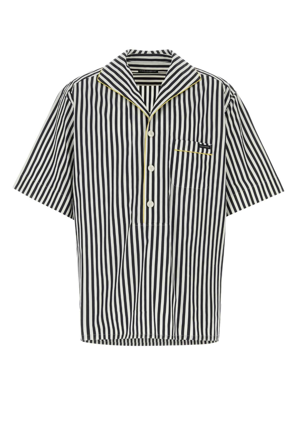 Dolce & Gabbana Striped Poplin Shirt — Navy