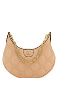 Gucci GG-Quilted Leather Shoulder Bag — Beige