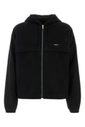Prada Pile Hooded Jacket — Black