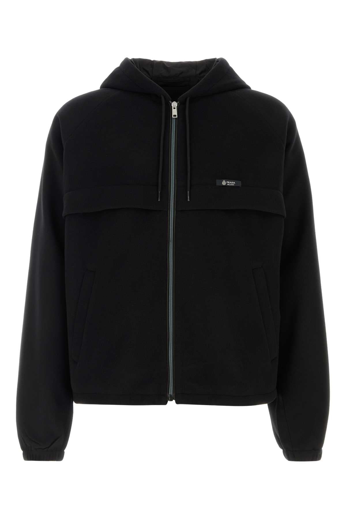 Prada Pile Hooded Jacket — Black