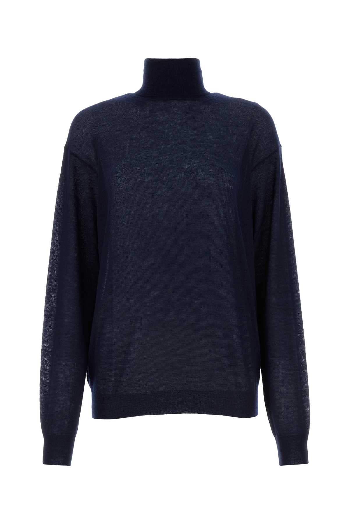 Prada Cashmere Turtleneck Sweater — Navy