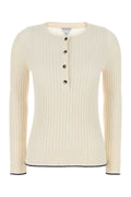 Bottega Veneta English Rib Sweater — White