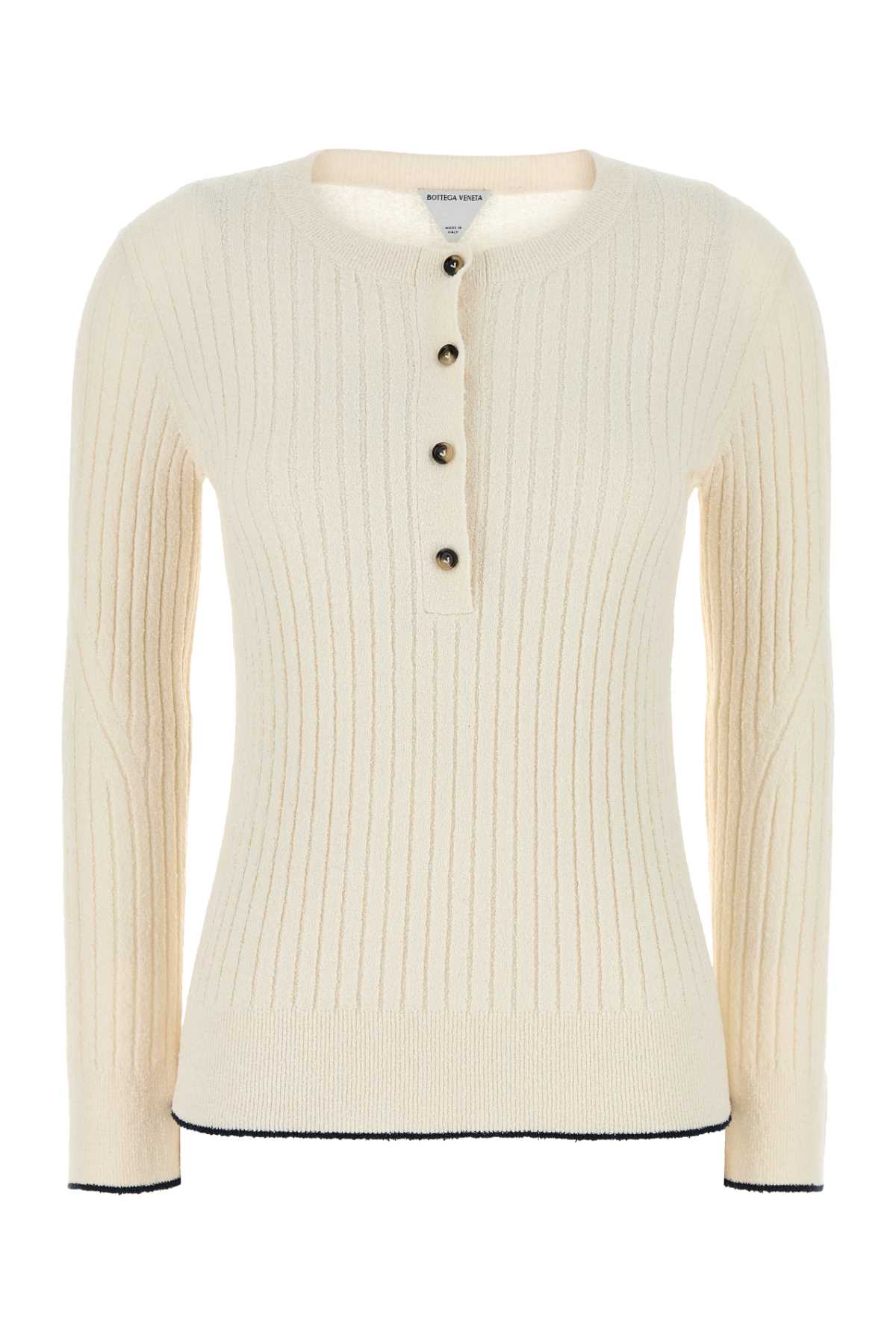 Bottega Veneta English Rib Sweater — White