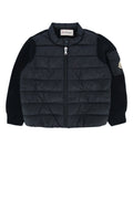 Moncler Jr Quilted Nylon and Knit Down Jacket — Navy