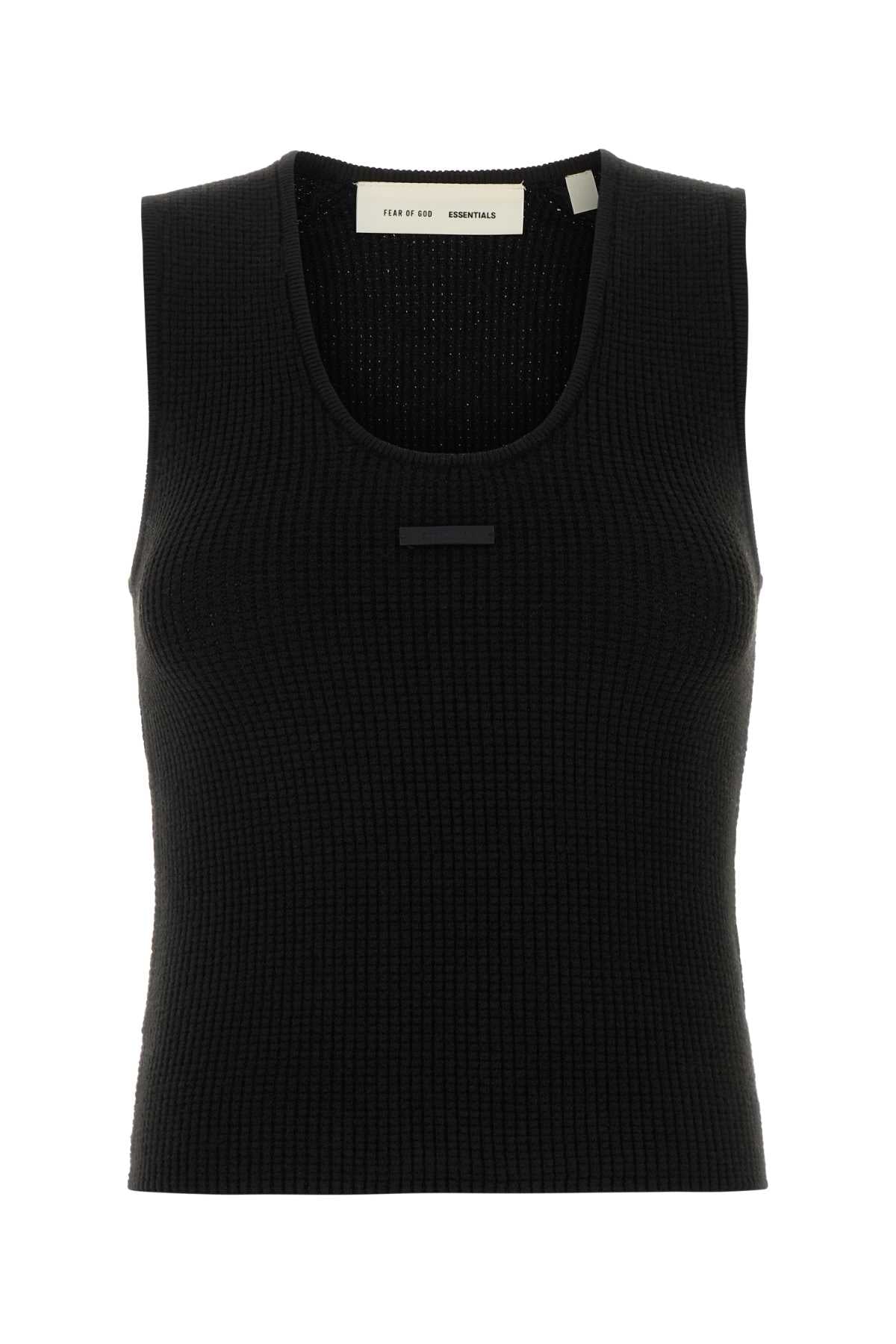 Fear Of God Essential Waffle Tank Top — Black