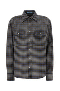 Prada Virgin Wool Checked Shirt — Navy