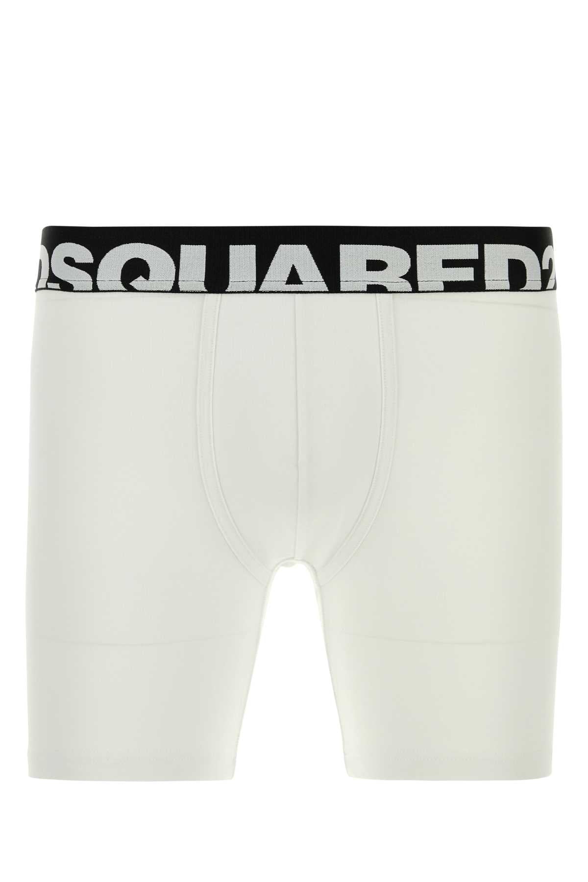 Dsquared2 Stretch Cotton Boxer Shorts — White