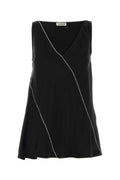Jil Sander Viscose Sleeveless Tank Top — Black