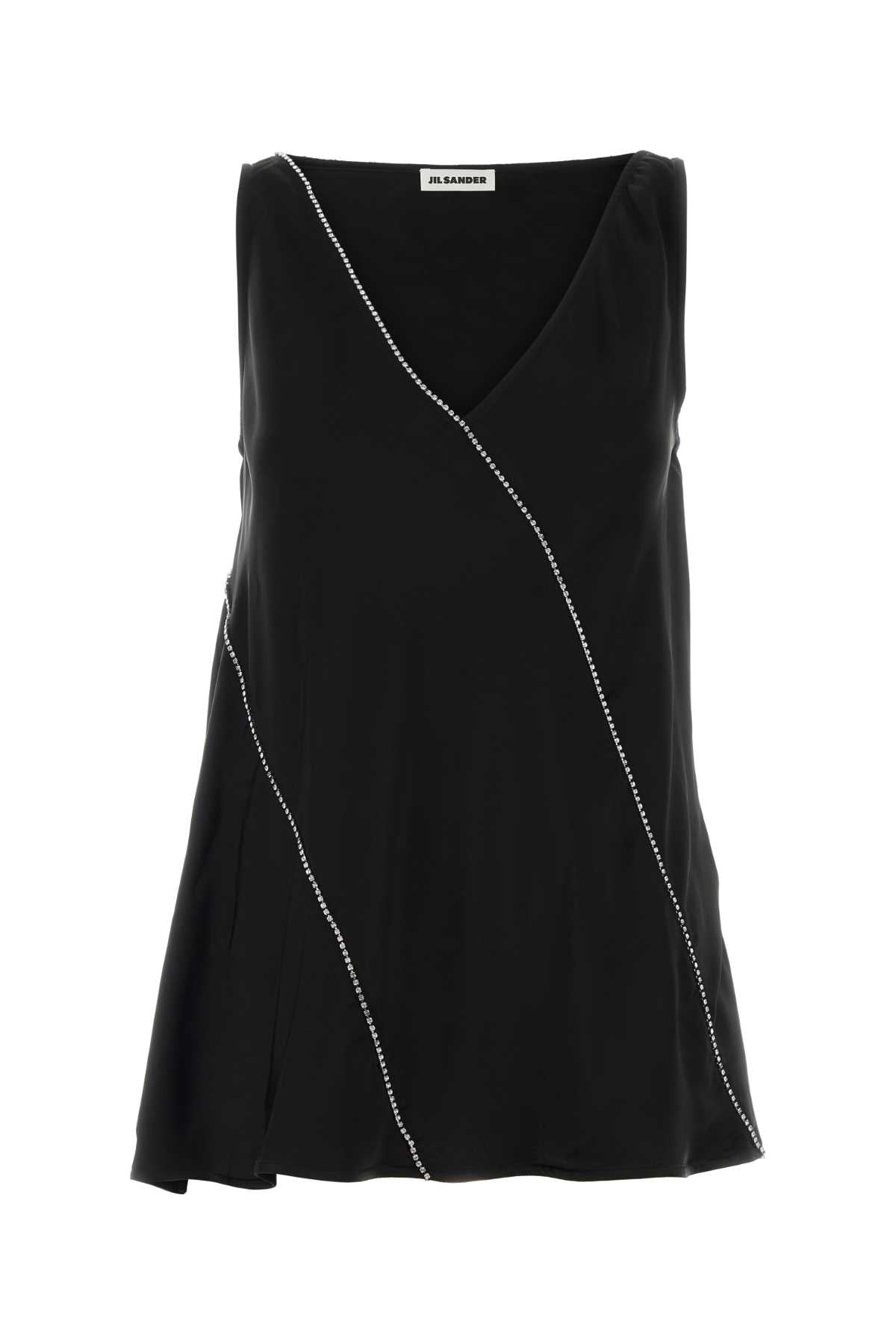 Jil Sander Viscose Sleeveless Tank Top — Black