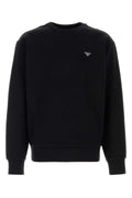 Prada Logo-Embroidered Cotton-Nylon Sweatshirt — Black