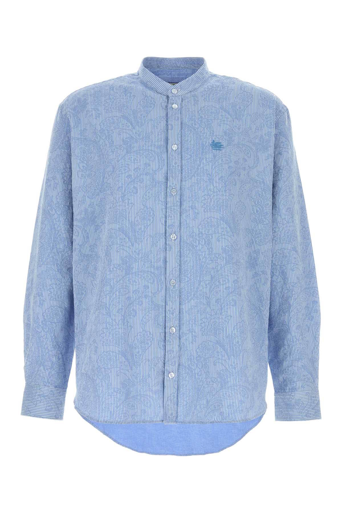 Etro Striped Cotton Shirt — Blue
