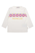 Moncler Jr Logo-Embroidered Jacquard T-Shirt — White