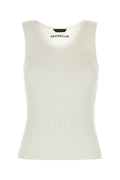 Balenciaga Stretch Wool Blend Tank Top — White