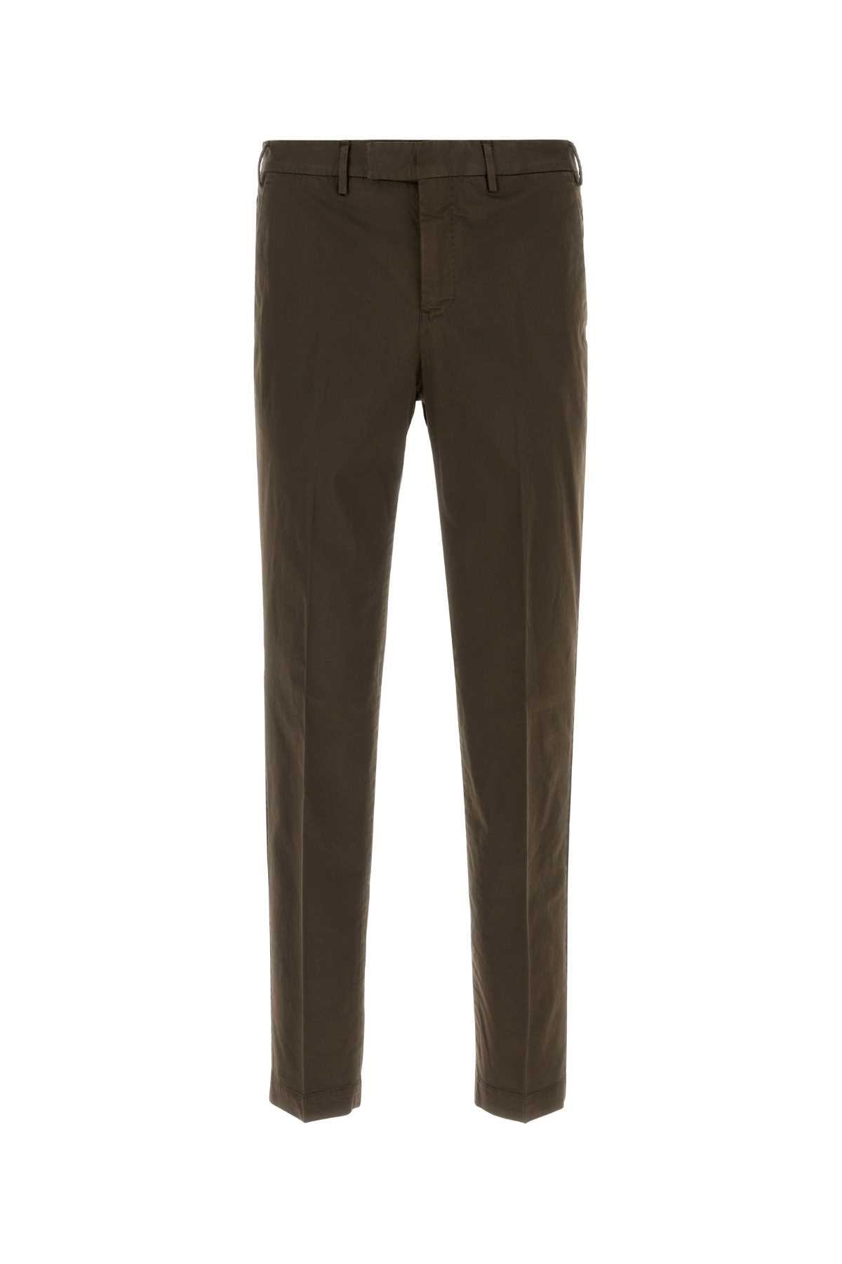 Pt Torino Stretch Cotton Trousers — Brown