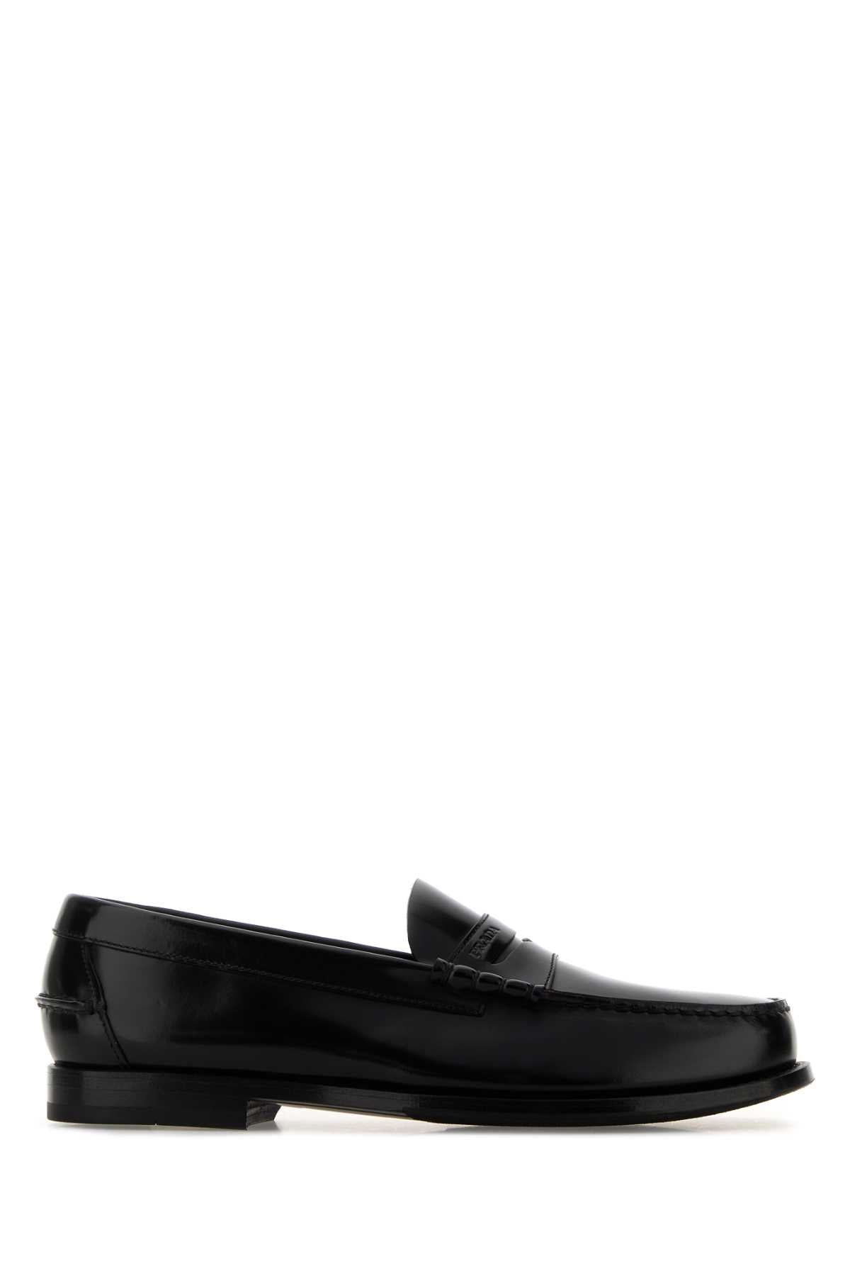 Prada Spazzolato Loafer — Black