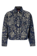 Junya Watanabe Embroidered Damask Jacquard Jacket — Navy
