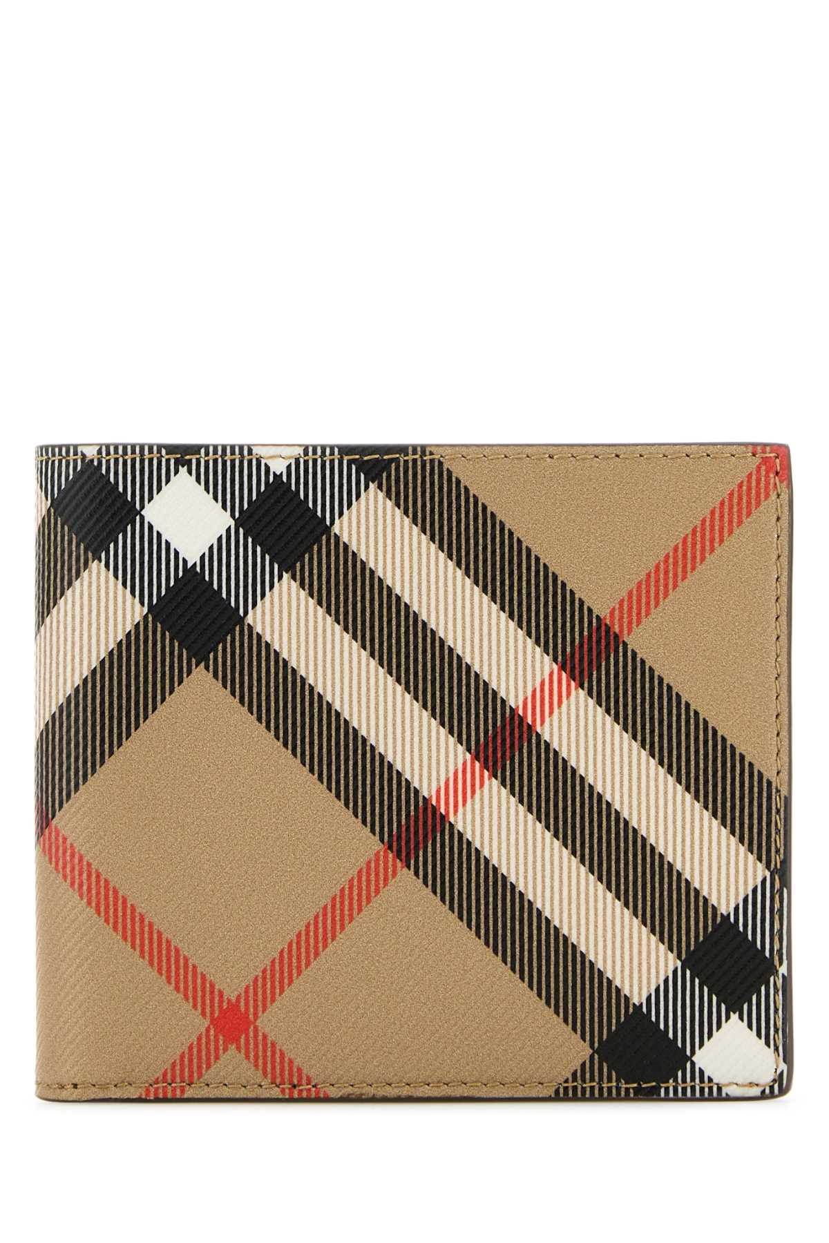 Burberry Printed E-Canvas Wallet — Beige
