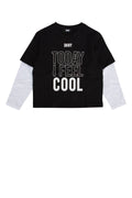 Dkny Junior Logo-Graphic Long-Sleeve T-Shirt — Black