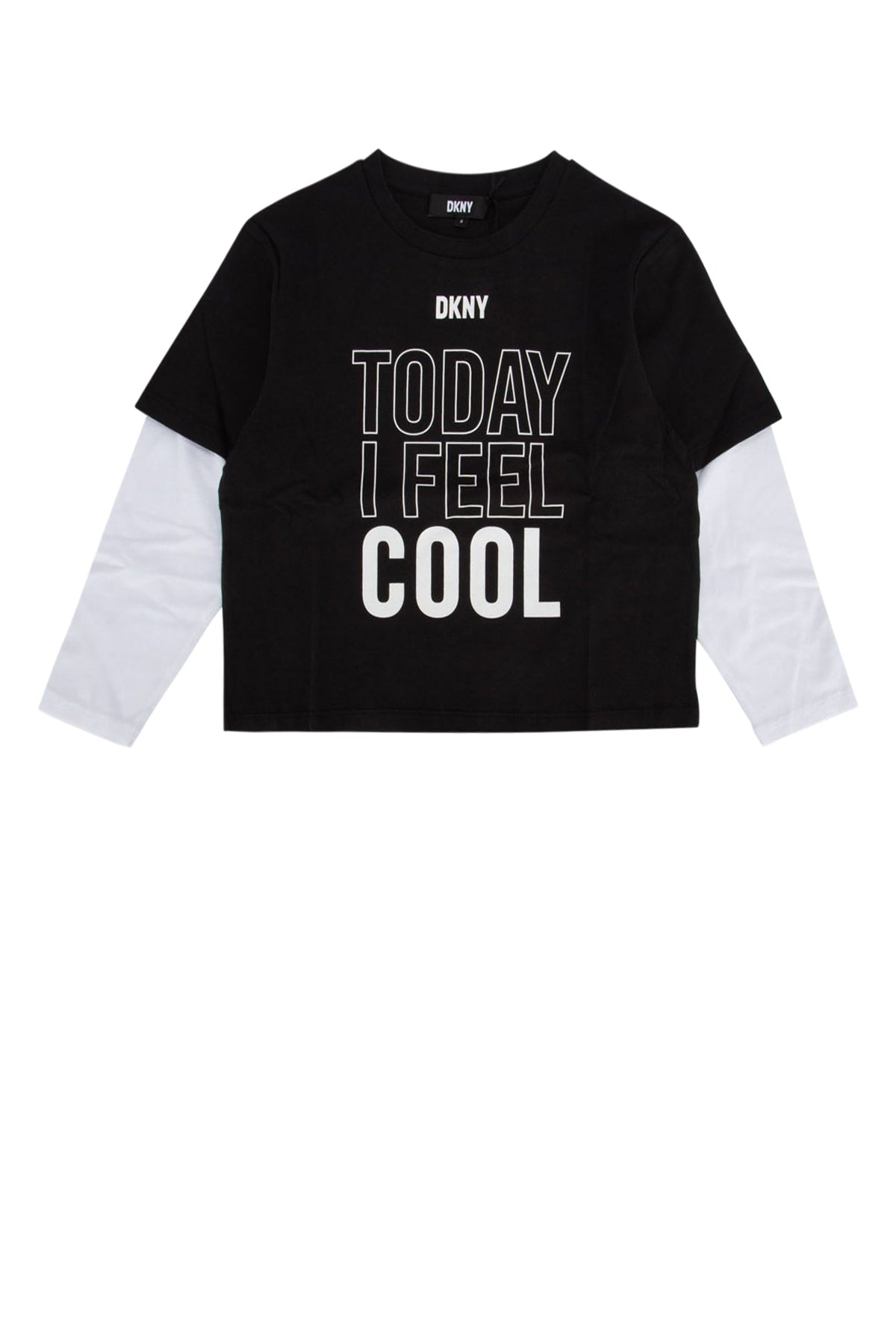 Dkny Junior Logo-Graphic Long-Sleeve T-Shirt — Black
