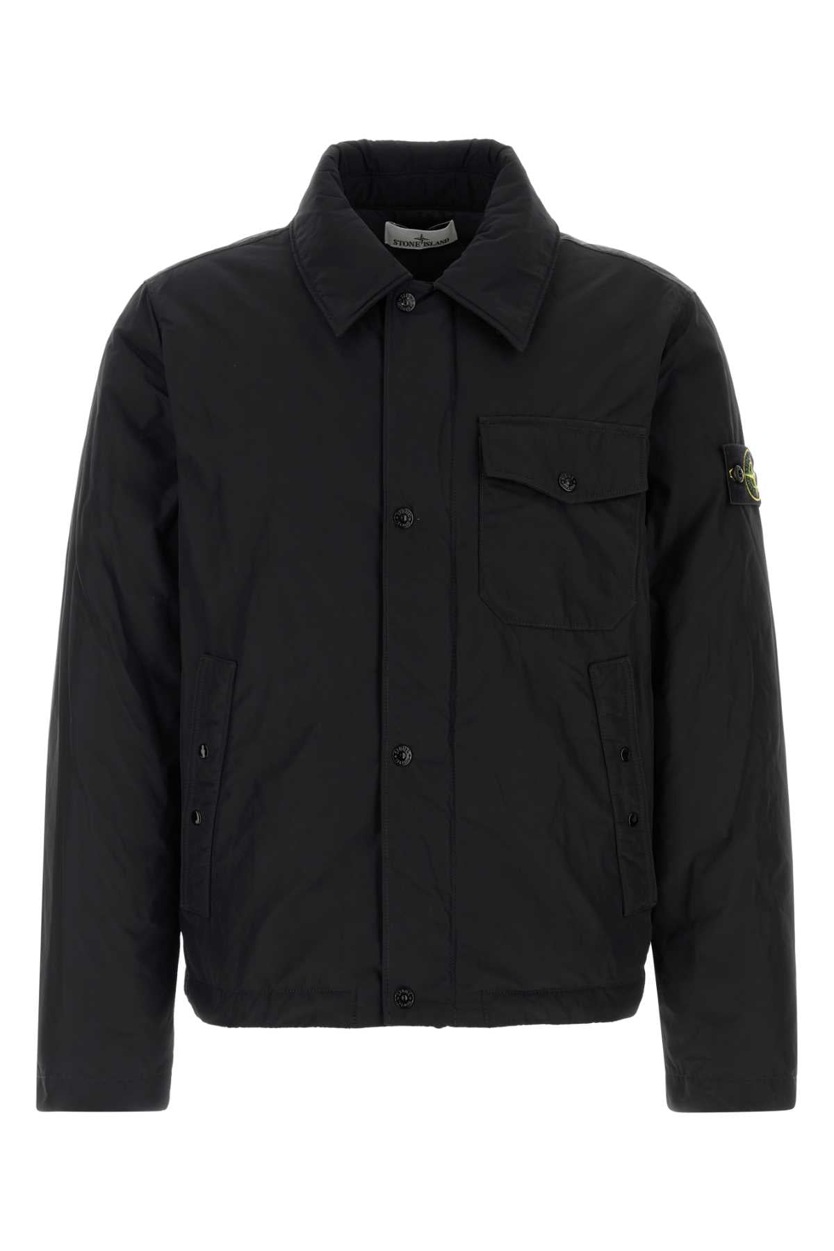 Stone Island Polyester Blend Down Down Jacket — Black