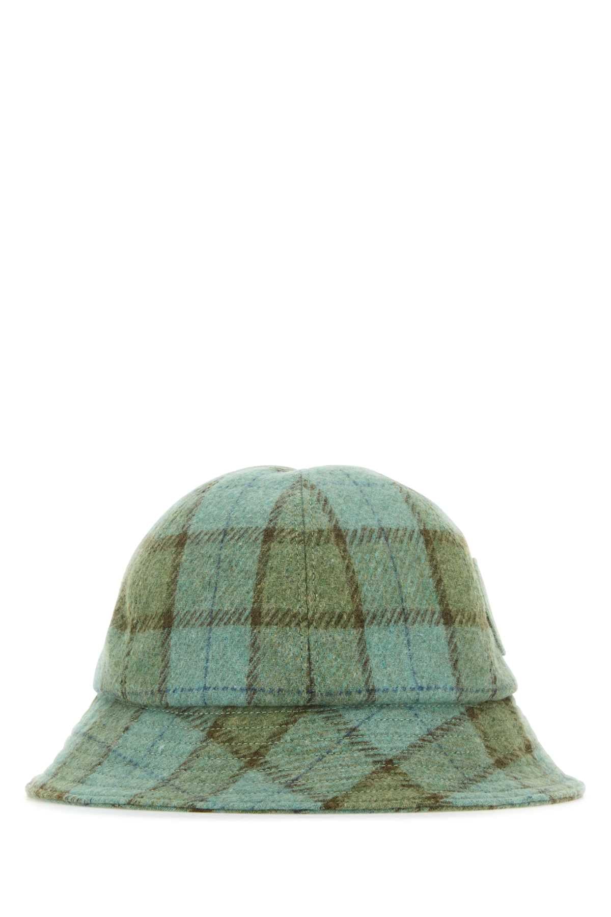 Helen Kaminski CAPPELLO Alpinecheck Wool Blend Bucket Hat — Green