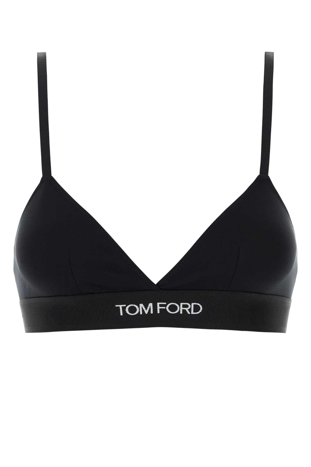 Tom Ford Logo-Waistband Bra Top — Black