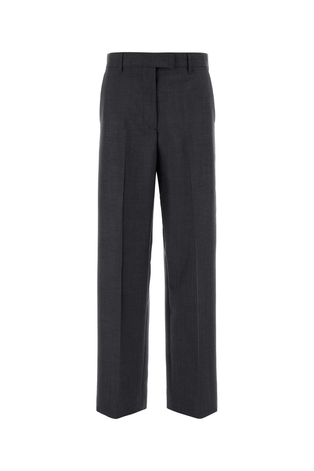 Miu Miu Mohair Blend Trousers — Gray