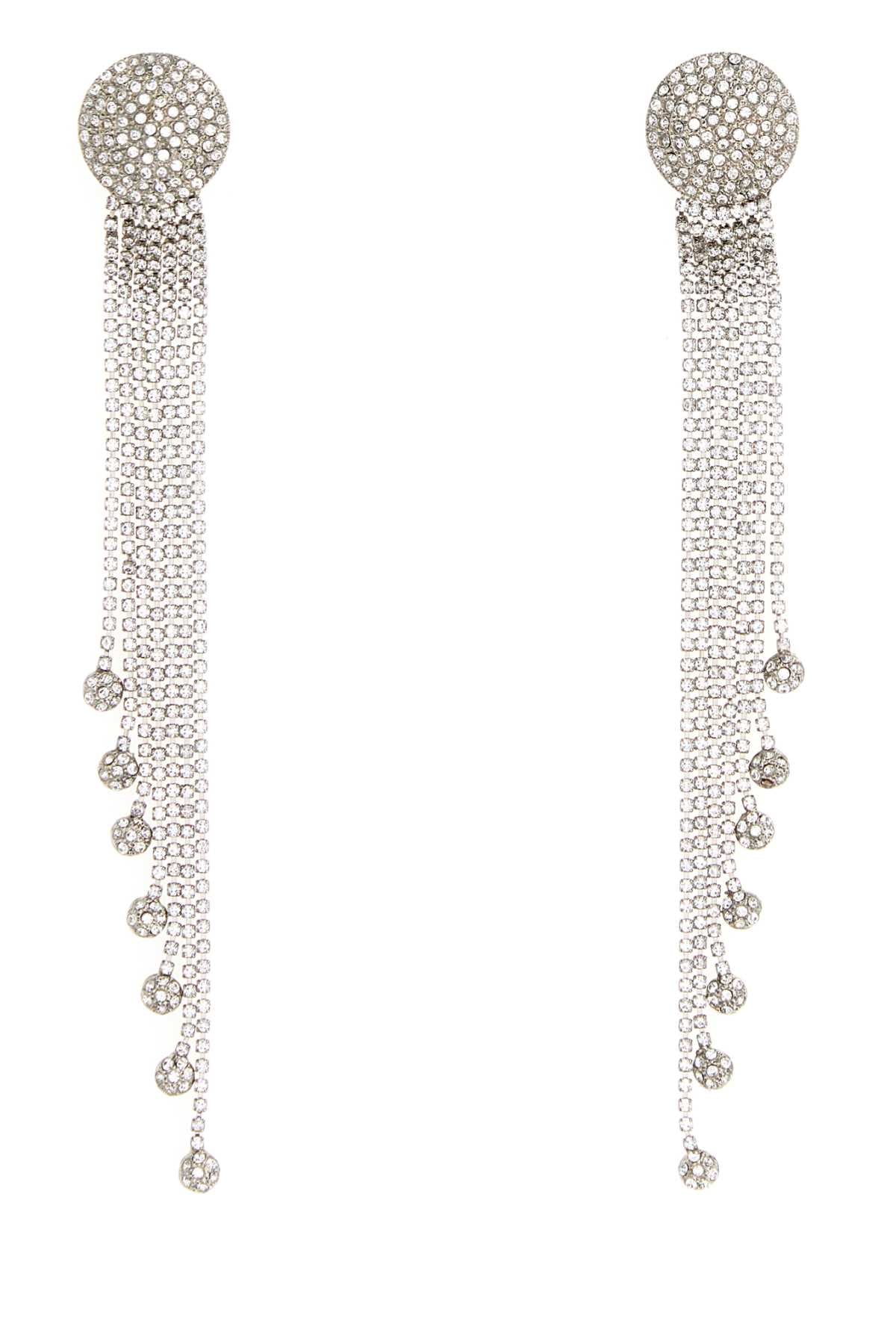 Alessandra Rich Pendientes de Flecos — Plateado