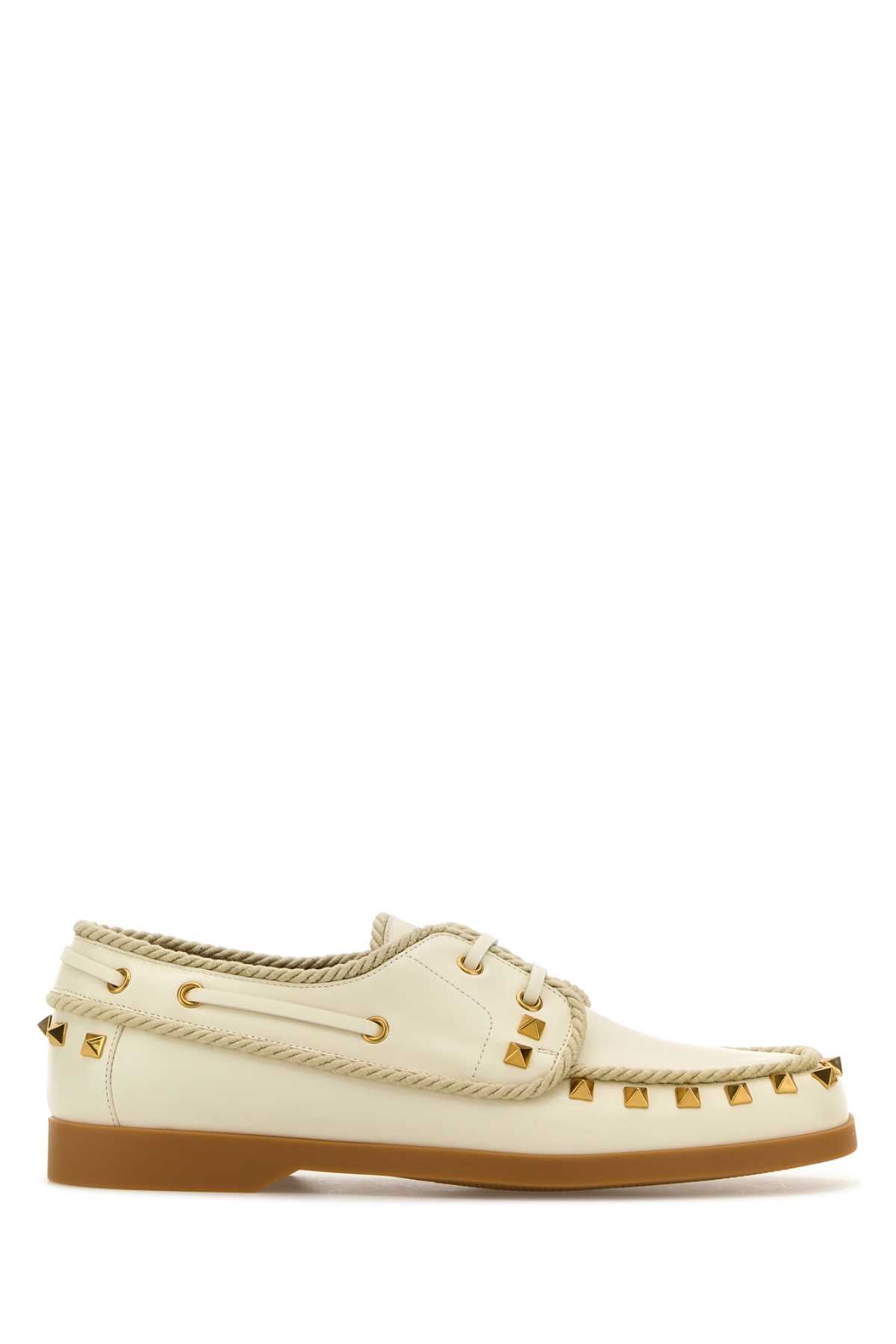 Valentino Garavani Boat Shoe Loafer — Ivory