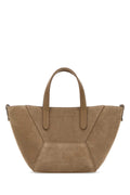 Brunello Cucinelli Suede Shoulder Bag — Beige
