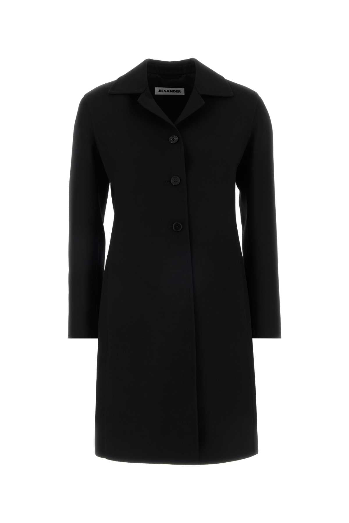Jil Sander Virgin Wool-Silk Coat — Black