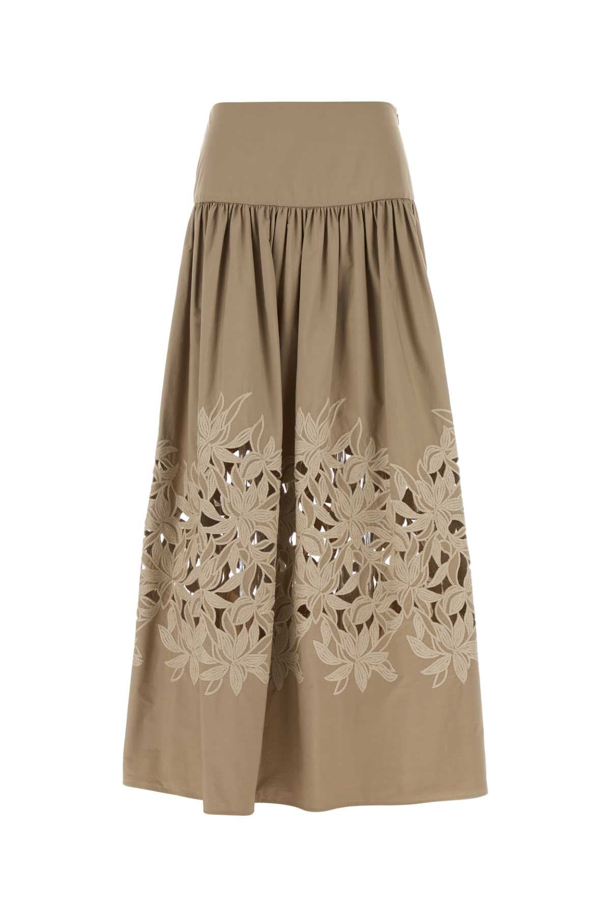 Agnona Cotton Skirt — Beige