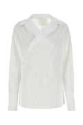 Givenchy Wrap Collar Poplin Shirt — White
