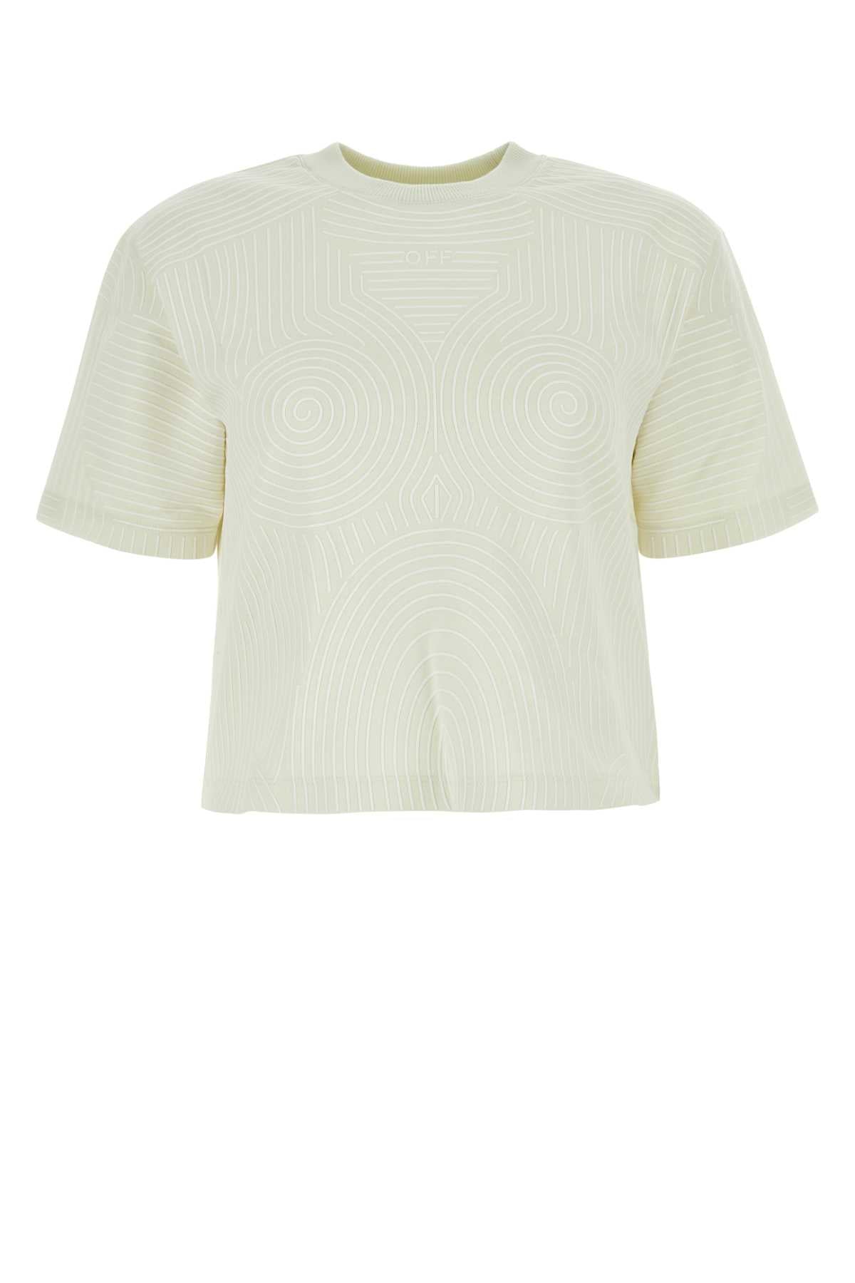 Off-White Logo Jacquard Cotton T-Shirt — White