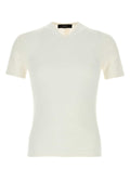 Gucci V-Neck Viscose Knit T-Shirt — White