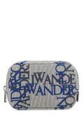 JW Anderson Embroidered Fabric Beauty Case — Navy