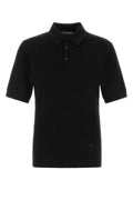 Dolce & Gabbana Ribbed Cotton Polo — Black